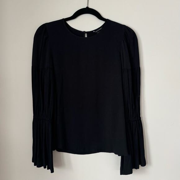 Club Monaco Amund Crewneck Pleated Sleeve Blouse - Picture 2 of 5